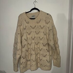 American Eagle Outfitters Cream Knit Sweater